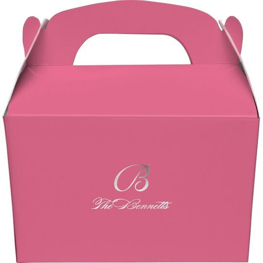 Pick Your Initial Monogram with Text Gable Favor Boxes